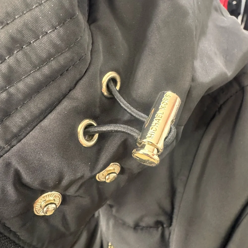 Michael Kors Black Puffer Jacket with Fur Trim - Picture 5 of 10